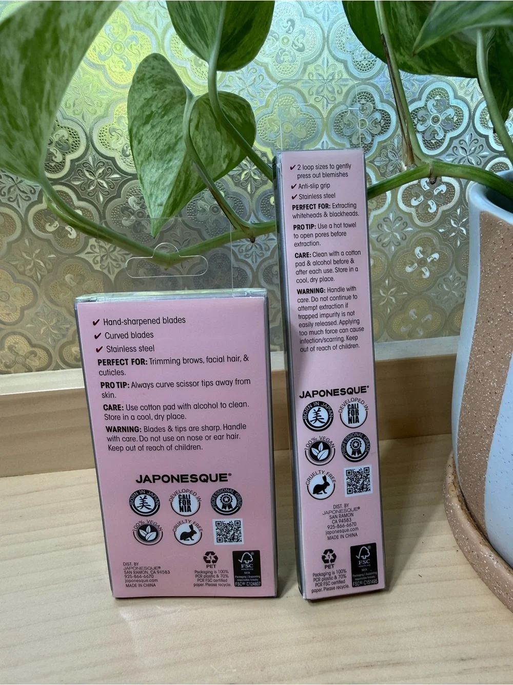 JAPONESQUE Blackhead & Pimple Extractor & Beauty Scissors, Stainless Steel, New
